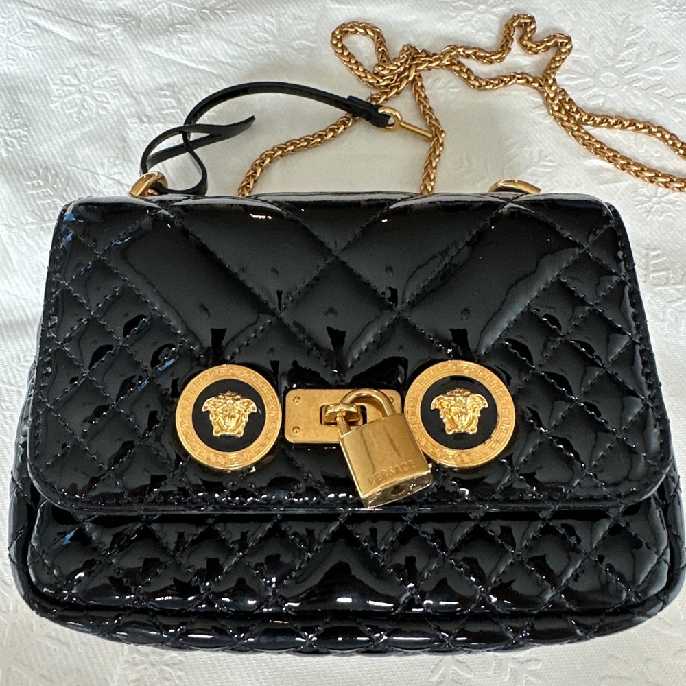 Versace Black Quilted Shoulder Bag - Like New
